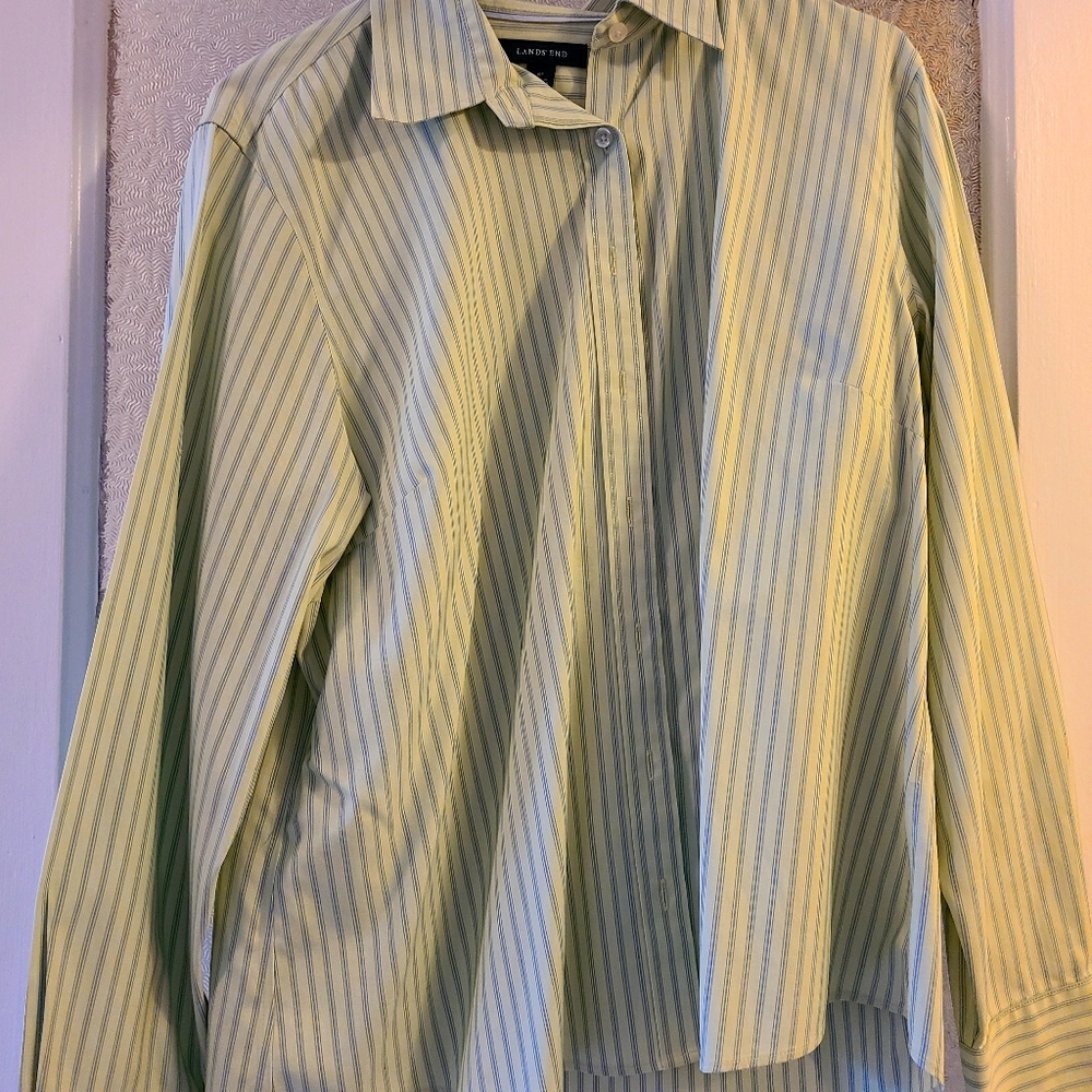 Lands End No Iron Collared Button Up